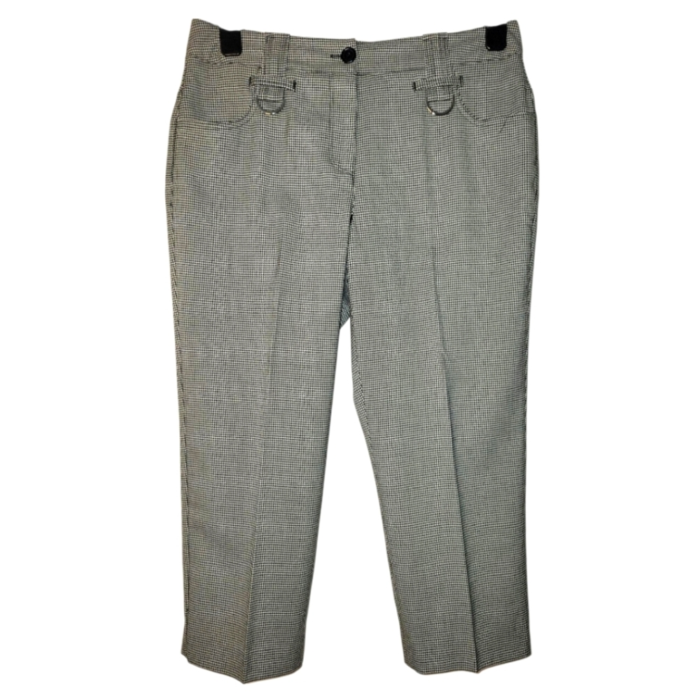 ND New Directions Micro Houndstooth Flat Front Cropped Pants, Capris, 8, NWOT